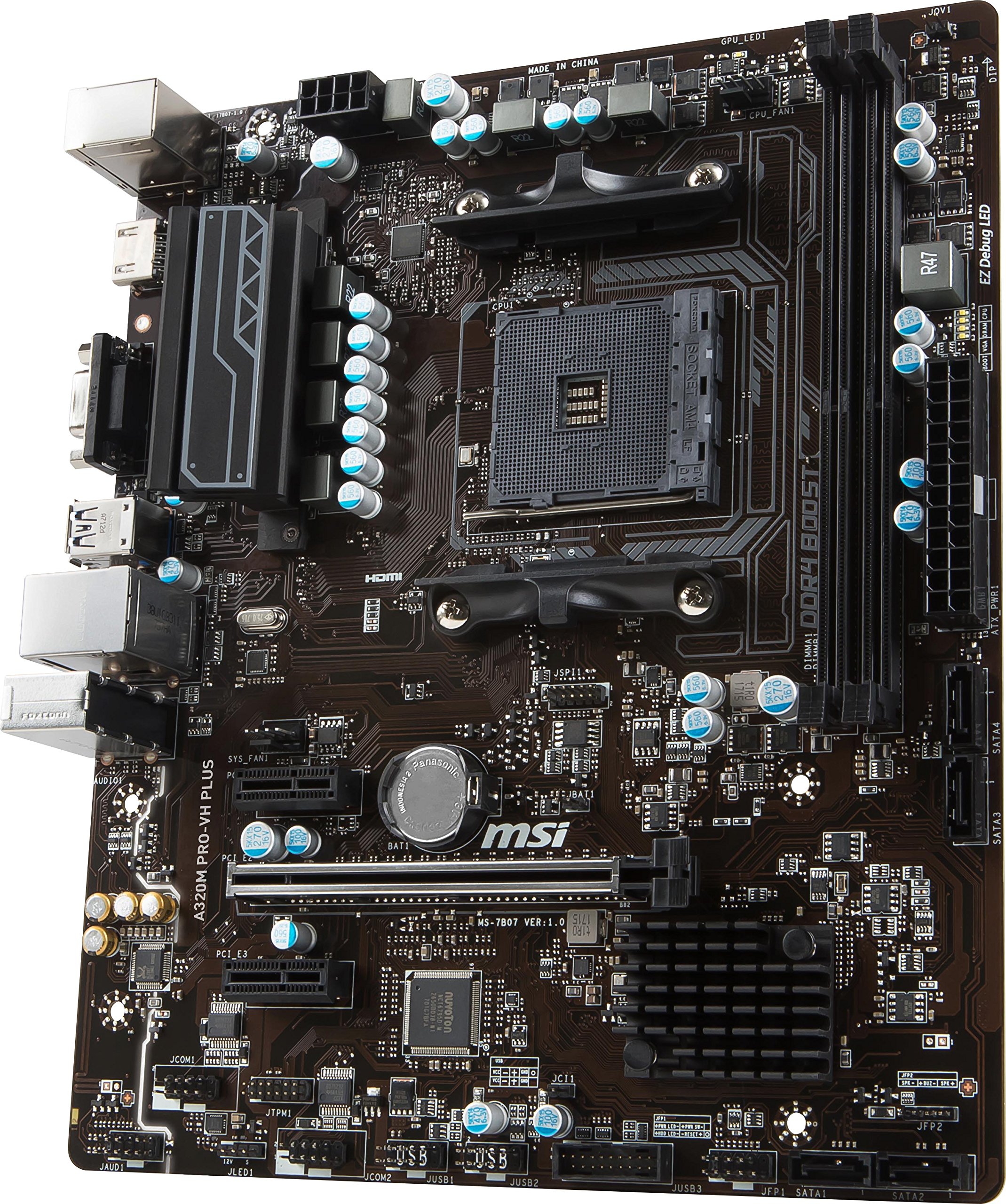CPU MSI A320M PRO-VDH Ryzen3 1300x DDR4 8GB MSI ProSeries AMD A320 1st, 2nd, 3rd Gen Ryzen Compliant AM4